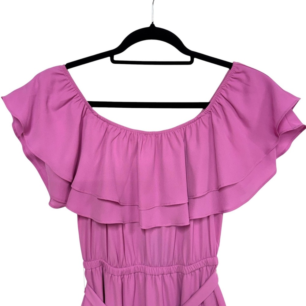 Show Me Your Mumu Rosie Crepe Dress, Sz Small, Off Shoulder Midi Side Slit NEW - Picture 3 of 14